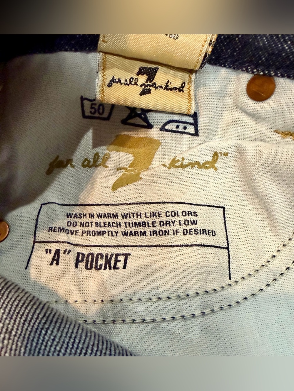7FAMK Dark Wash A-Pocket Jeans Sz 28 - Picture 9 of 16